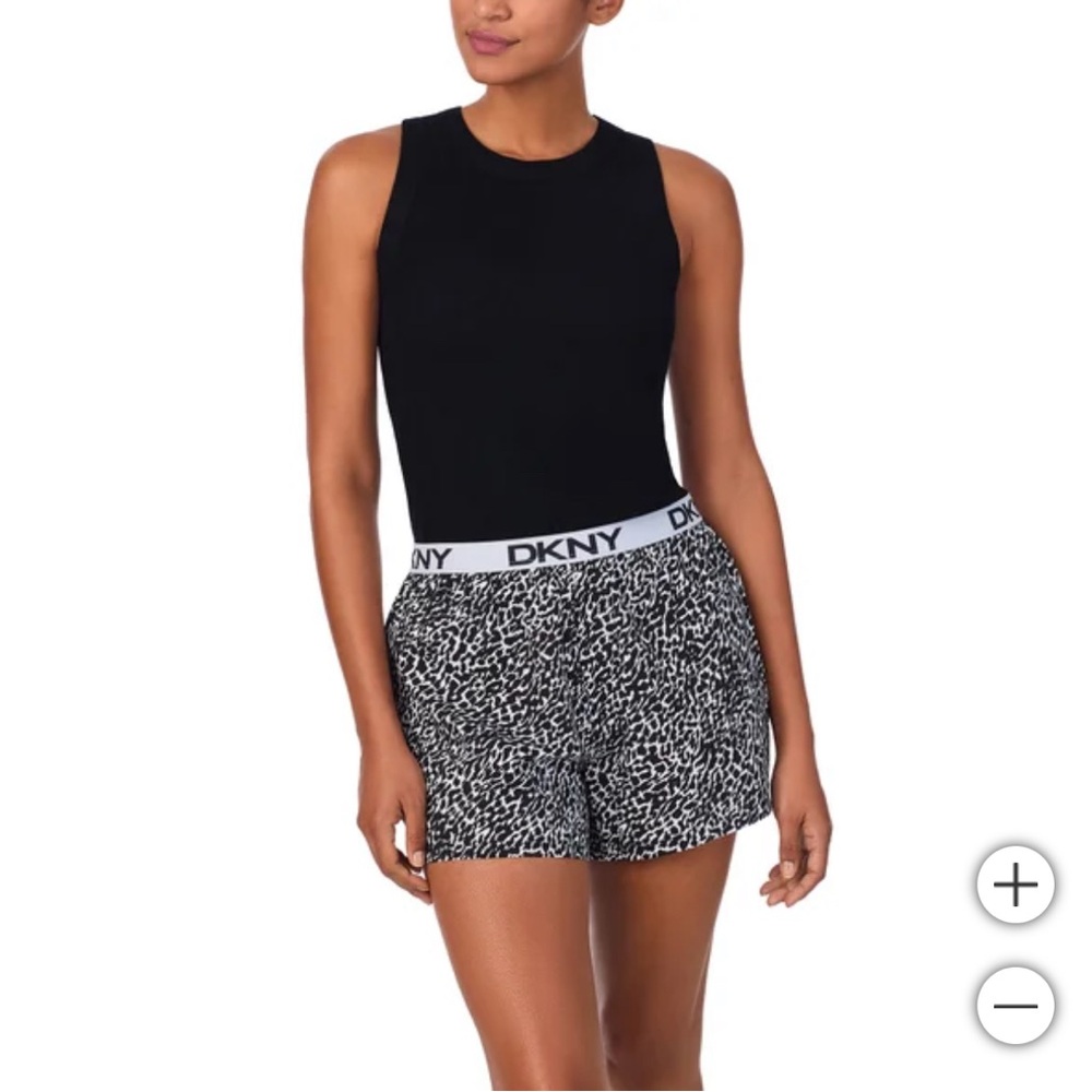 DKNY Black Top and Monochrome Shorts Set
